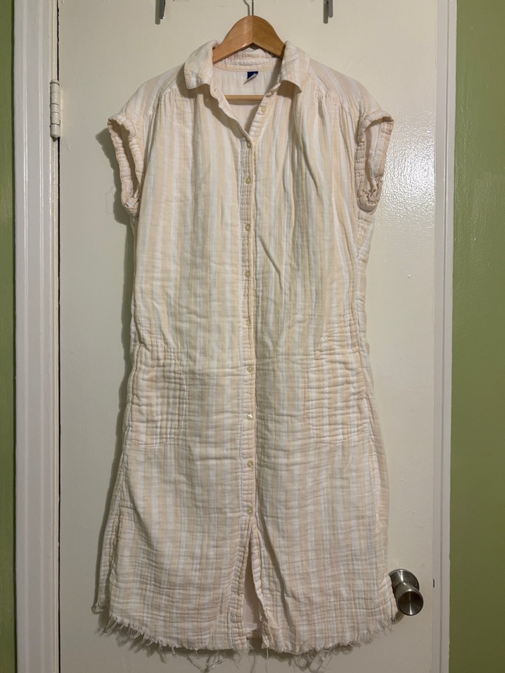 Old Navy Cream Button-Front Shirt Dress